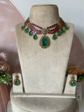 Designer Moissanite Hydro-Doublet Necklace with Earrings