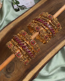 Ruby Lakshmi Bangle Combo (Price for Both Hands)