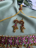 Pure Kemp Brass Flower Choker with Earrings