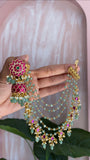 Floral Kemp Jadau Jhumkas with Mattal