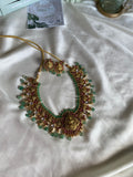 Antique Lakshmi Pearl Brass Necklace