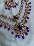 Victorian 2 Layer Purple Necklace with Earrings
