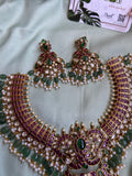 Kemp Ruby Green Pendant Necklace with Earrings