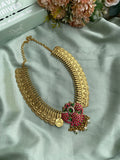 Premium Brass Lakshmi Kasumala with Peacock Pendant