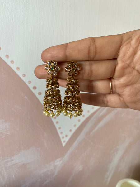 AD Flower Layer Jhumkas