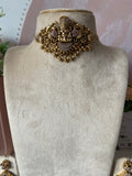 3D Antique Lakshmi Peacock Choker with Balis