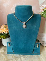 AD Diamond Necklace with earrings in 4 colours