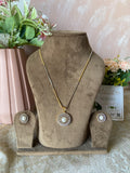 Simple Pearl AD Pendant set with Chain
