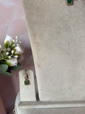 Simple AD Green Pendant Necklace with Earrings