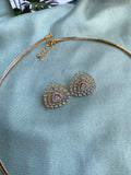 Diamond Look Alike Hasli Necklace with Earrings