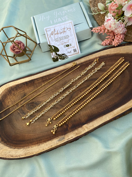 Simple , Evergreen , Bridal Anklets ( Price for Each pair )