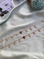 Jadau kemp Lotus Pearl Chain Anklets