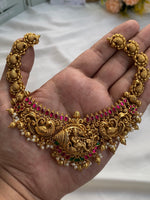 Antique Gold Sri Ram Necklace with earrings