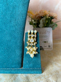 Pure kemp Brass Jadau Navarathna Choker with Earrings