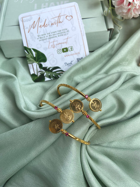 Flexible Lakshmi Coin Kada (Price for a Set of 2)