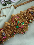 3D Hand Painted Meenakari Lakshmi and Elephant Hipchain