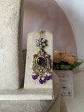 Victorian 2 Layer Purple Necklace with Earrings