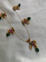 Invisible Kemp Ruby Green Chain with Earrings