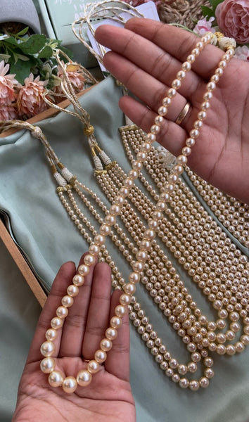 Single Line swarovski pearl mala