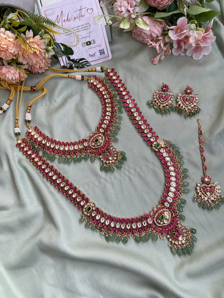 Pure kemp Brass Jadau Mossanite Bridal Set