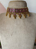 Pure Kemp Brass Flower Choker with Earrings