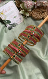 Pure Kemp Ruby Green Bangles Combo (Price for Both Hands)