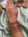 Pure Kemp Ruby Green Bangles Combo (Price for Both Hands)