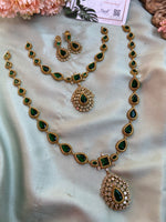 Jyothika Mam Inspired AD Green Pendant Necklace (Prices for Short, Long and Combo)