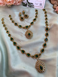 Jyothika Mam Inspired AD Green Pendant Necklace (Prices for Short, Long and Combo)