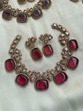 Victorian AD Color Stone Necklace with Earrings