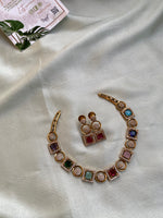 Circle AD Necklace with earrings