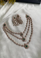 Victorian 3 Layered Necklace with Earrings