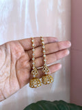 Simple Floral Antique Jhumkas with Mattal