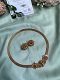 Kemp Traditional Peacock Mesh Necklace with Earrings (Front-Open)