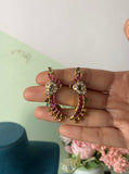 Kemp Ruby Green Peacock Earrings