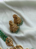 Premium Lakshmi Ruby Green Beads Long Haram