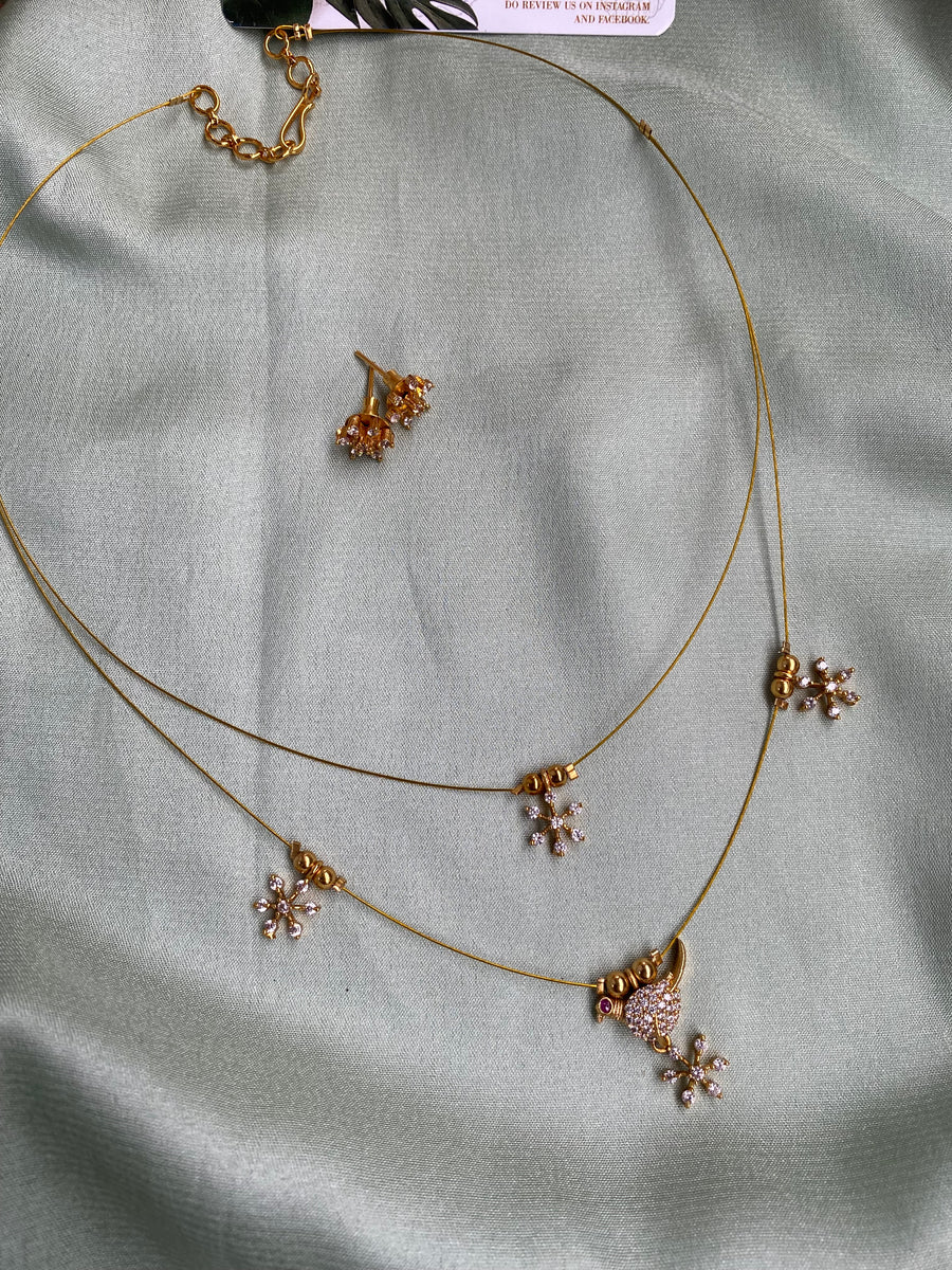 Two Line Invisible AD Chain with Earrings – Daivik.in