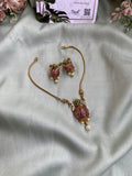 Simple Peacock Necklace with Earrings