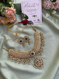 Pure Kemp Brass Flower Necklace with Earrings in Two Colors (Price for Each)