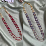 Three Line Mala with AD Flower Pendant in Two Colors (Price for each)
