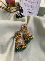 Pure kemp Jadau White polish Jhumkas