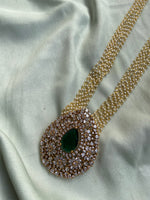 AD Ruby Green Pendant Long Haram