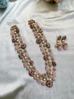 3 Line Single-colour Mala with earrings in 3 Colors