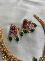 Ruby Green Hasli Necklace with Earrings