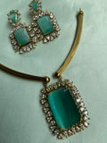 AD Color Pendant Hasli Necklace with Earrings in 4 Colors (Price for each)
