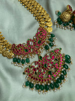 Peacock Non idol Kasumalai (Long haram )with Earrings