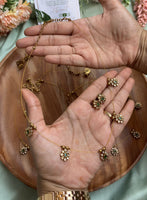 Invisible Green Flower Chain With Earrings