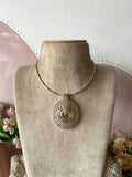 Diamond look Alike Geometric Hasli Pendant Set