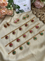 Simple Circle Lotus Necklace with Earrings In 3 Colors (Price for Each)