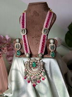 Mossanite Doublet Pink Haram with Earrings